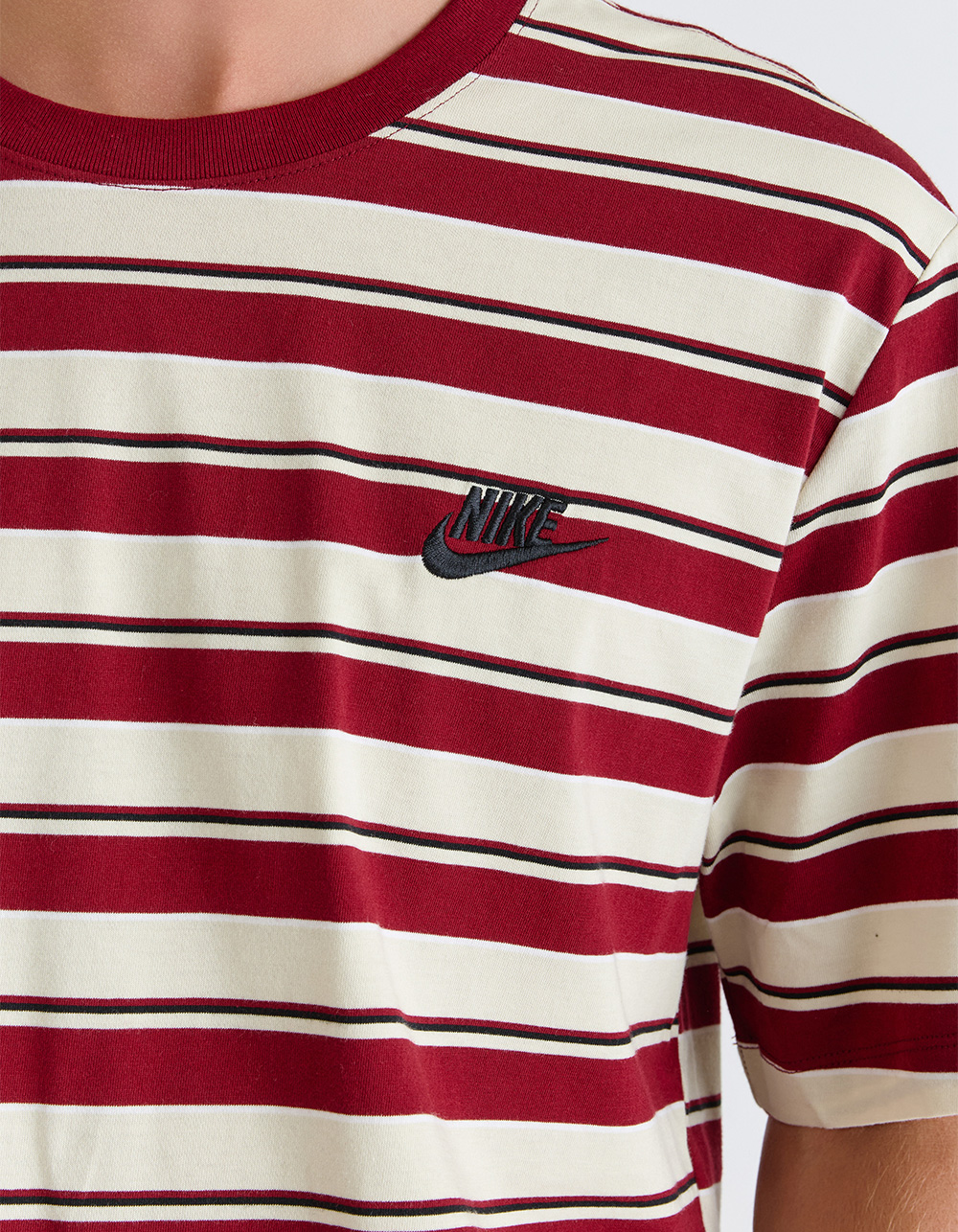 NIKE Club Mens Stripe Tee - MAROON