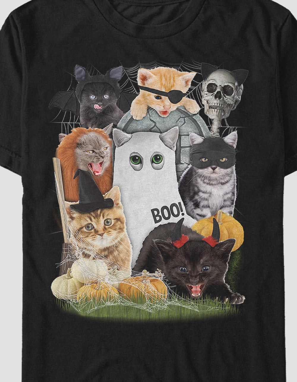 HALLOWEEN Cat Costumes Unisex Tee - BLACK
