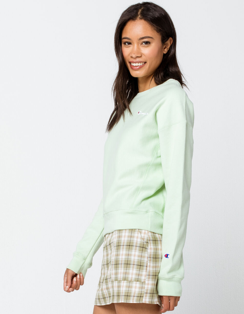 CHAMPION Reverse Weave Womens Light Green Sweatshirt - LTGRN | Tillys