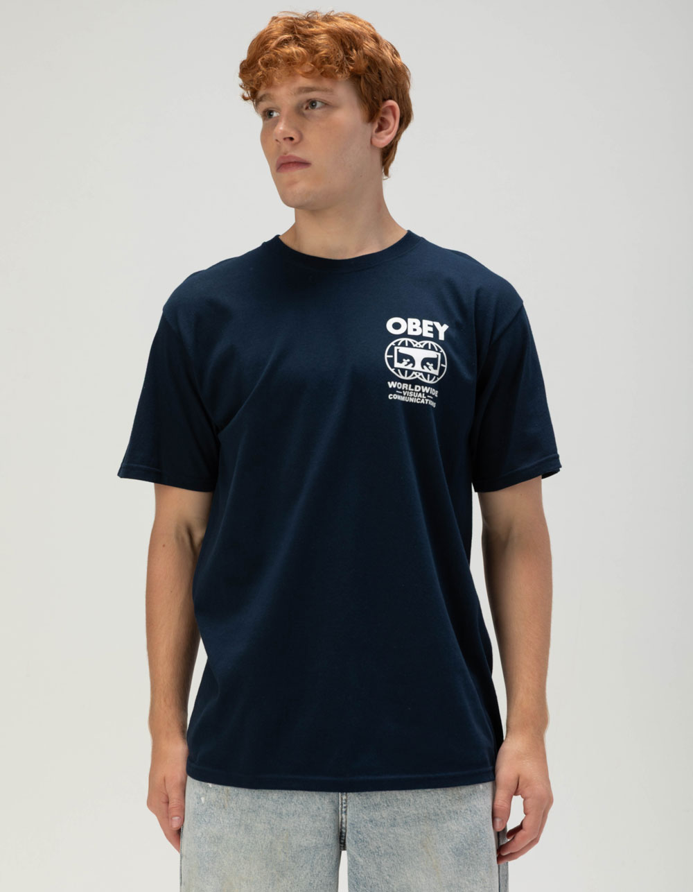 OBEY Global Communications Mens Tee - NAVY