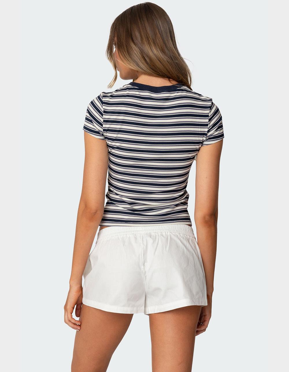 EDIKTED Arlyn Striped Tee - BLACK
