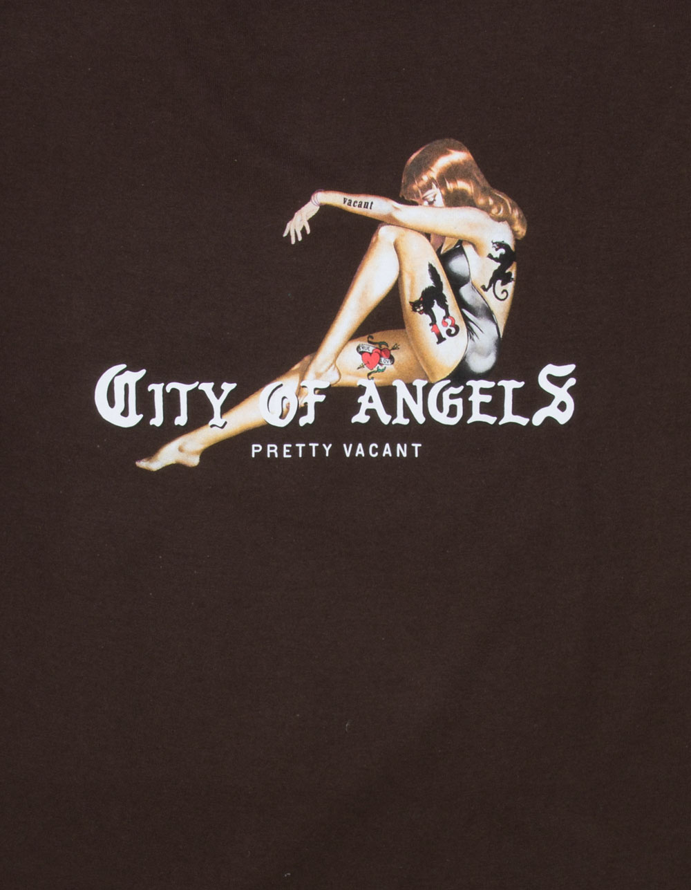 PRETTY VACANT City Of Angels Mens Tee - BROWN