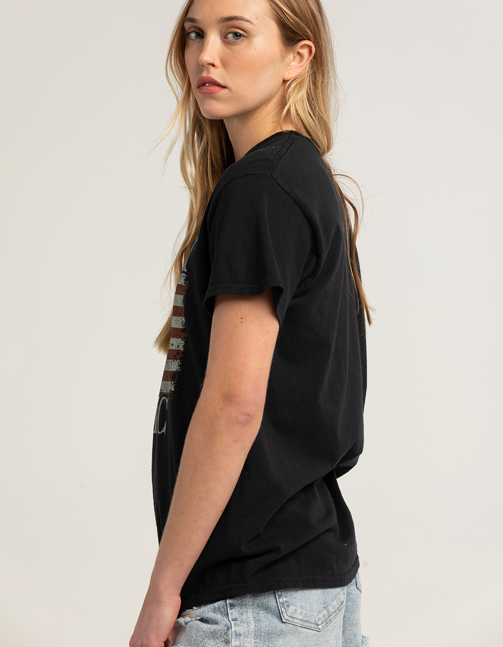 FULL TILT American Flag Country Music Womens Tee BLACK Tillys