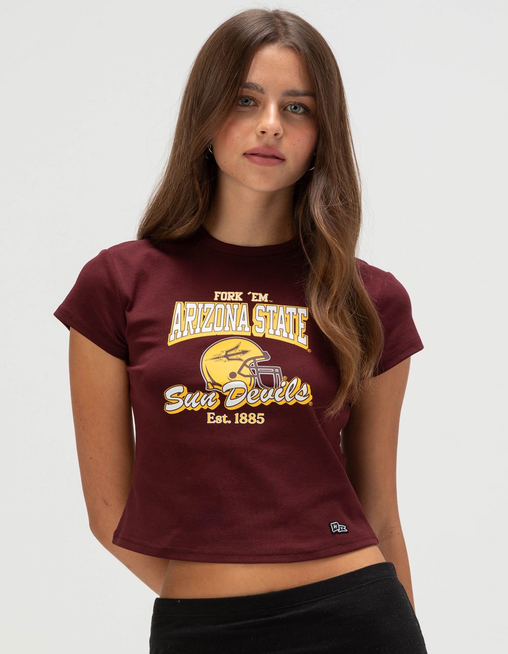 HYPE AND VICE Arizona State Womens Baby Tee - RED