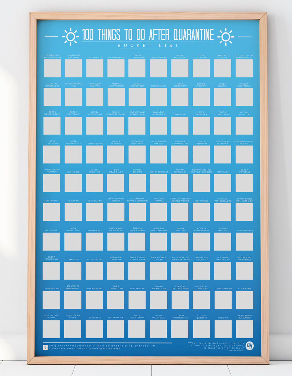 100 Things To Do After Quarantine Bucket List Poster MULTI Tillys