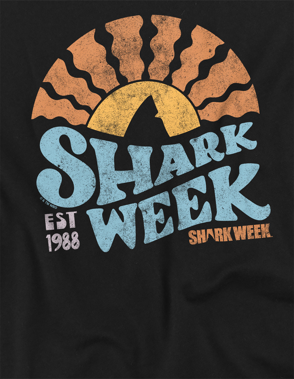 SHARK WEEK Lino Sunset Girls Tee - BLACK