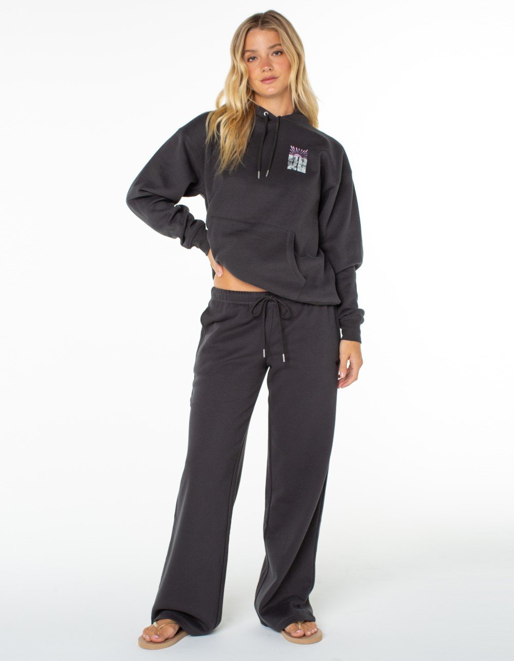 ROXY Ariel Wide Leg Womens Pant - BLACK