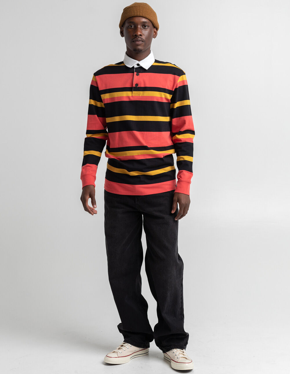 RSQ Striped Mens Rugby Shirt - BERRY | Tillys