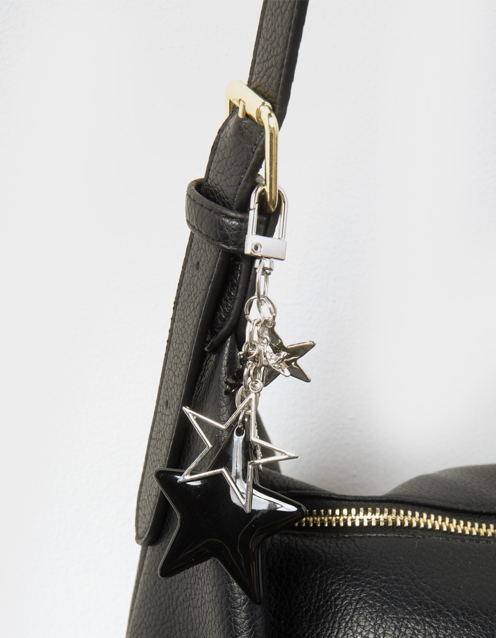 FULL TILT Multi Star Bag Charm - BLK/SILVER