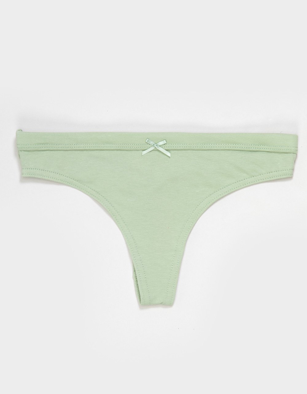 FULL TILT Cotton Bow Thong - LT GREEN