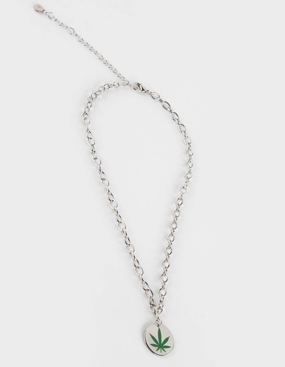 RSQ Leaf Charm Necklace SILVER Tillys