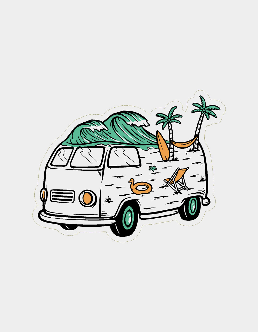 STICKER CABANA Surf Wave Van Sticker MULTI Tillys