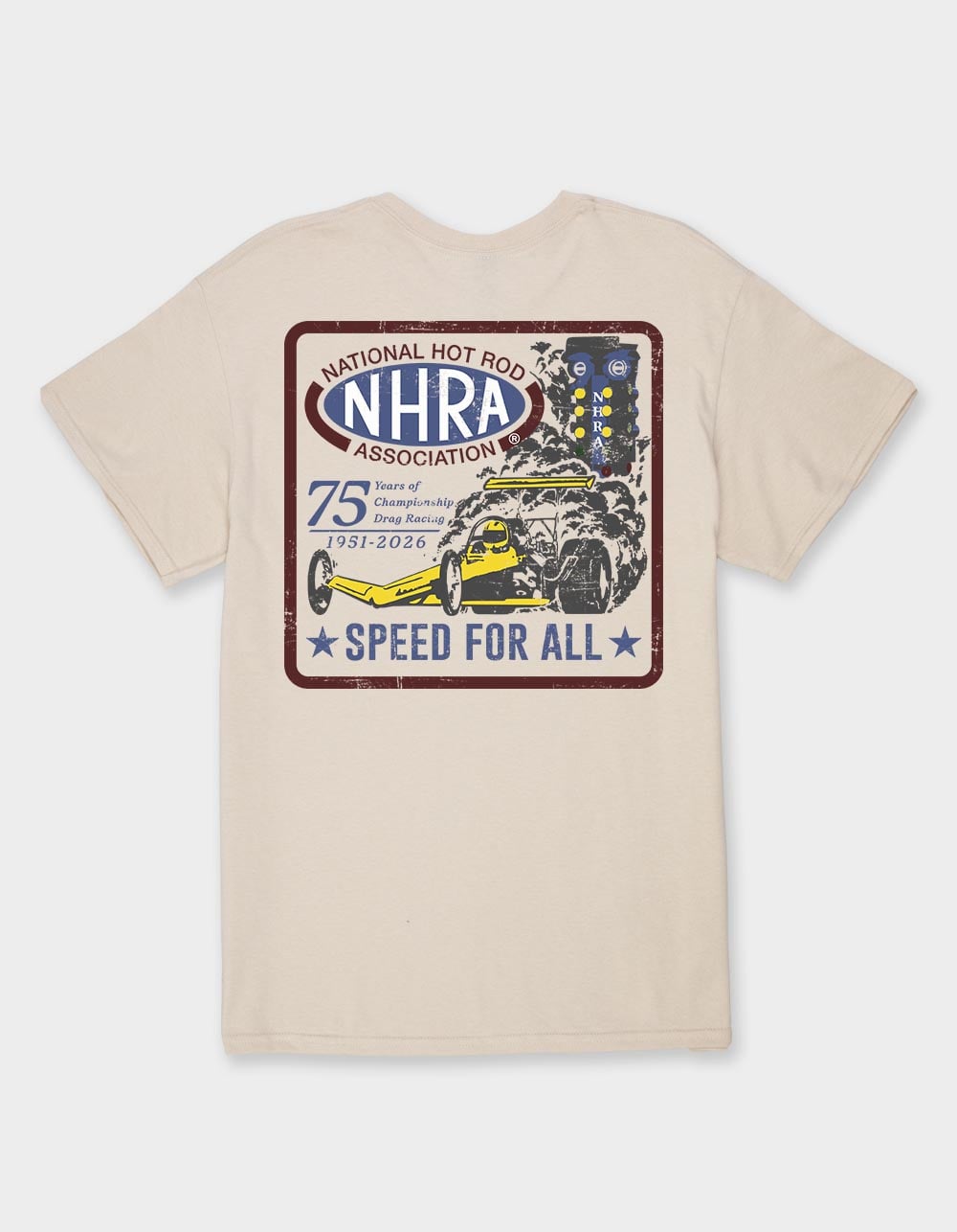 NHRA 75 Years Of Racing Unisex Tee - SAND