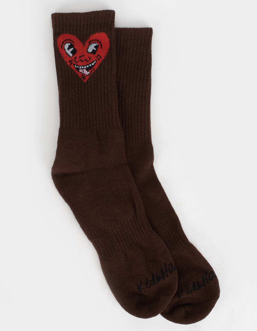 KEITH HARING Mens Crew Socks BROWN Tillys