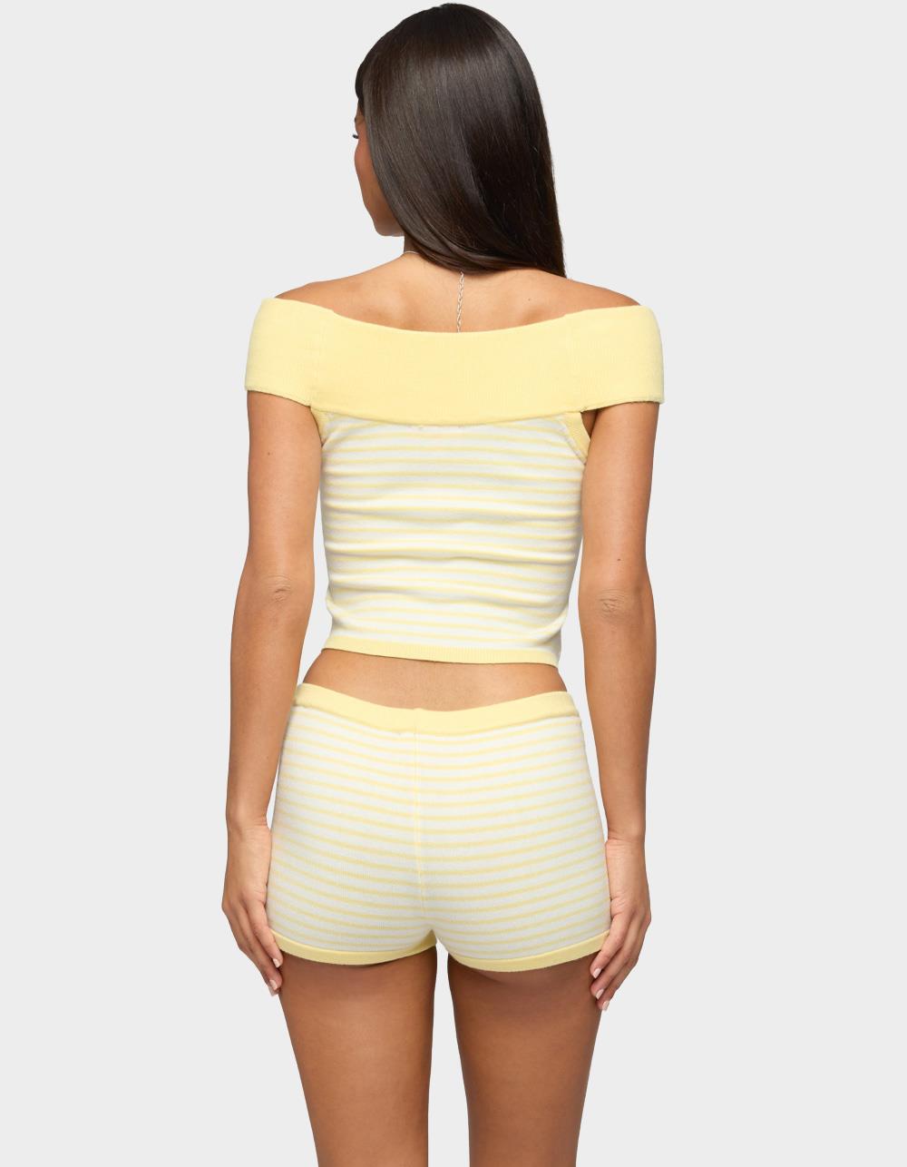 EDIKTED Camil Striped Knit Top - YELLOW