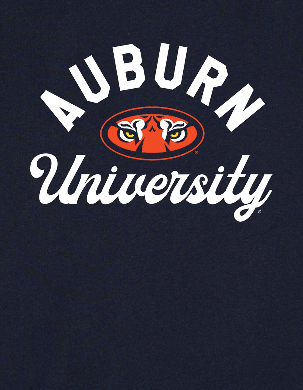 AUBURN UNIVERSITY Classic Script Womens Cropped Baby Tee - NAVY