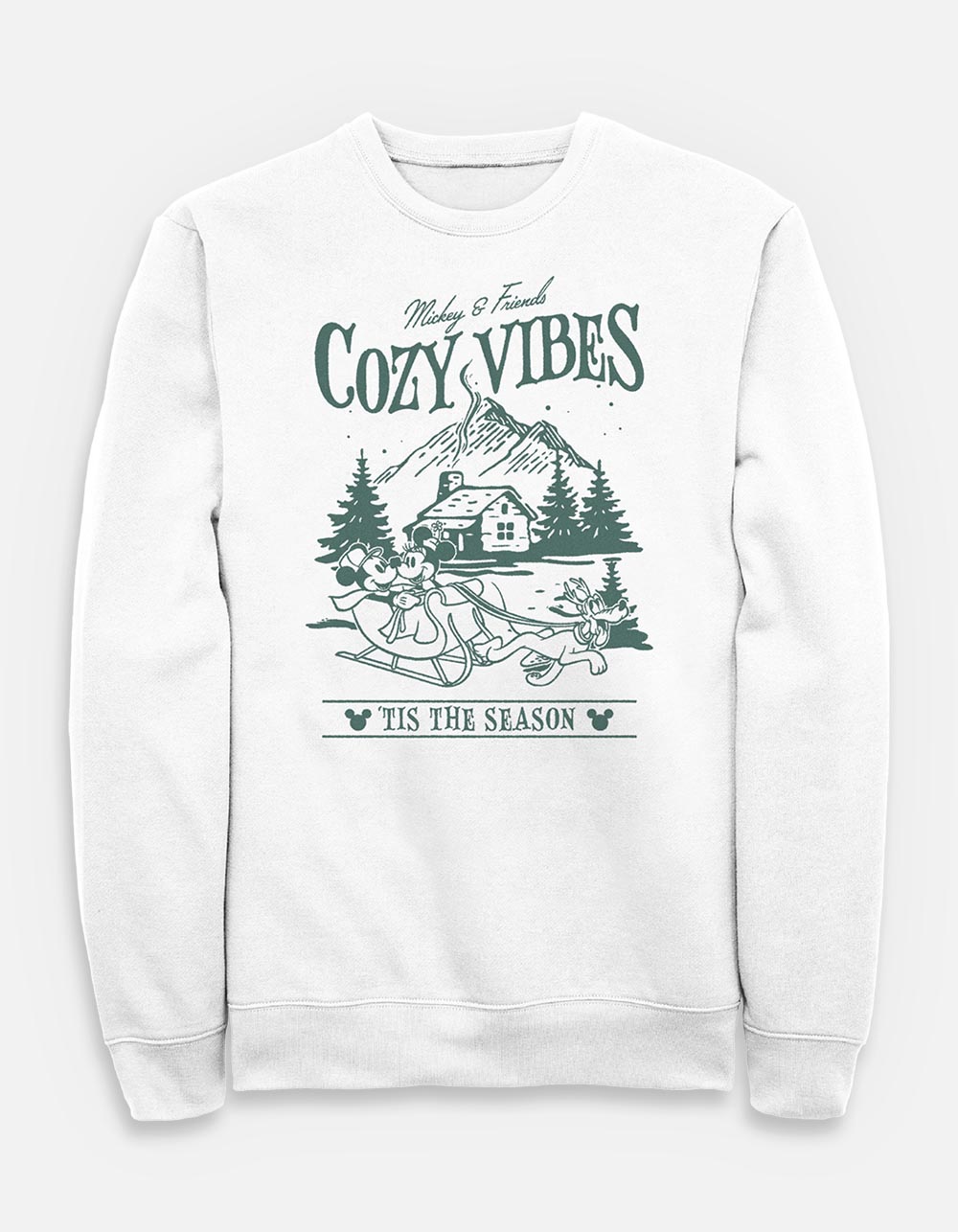 DISNEY Cozy Cabin Vibes Unisex Crewneck Sweatshirt - WHITE