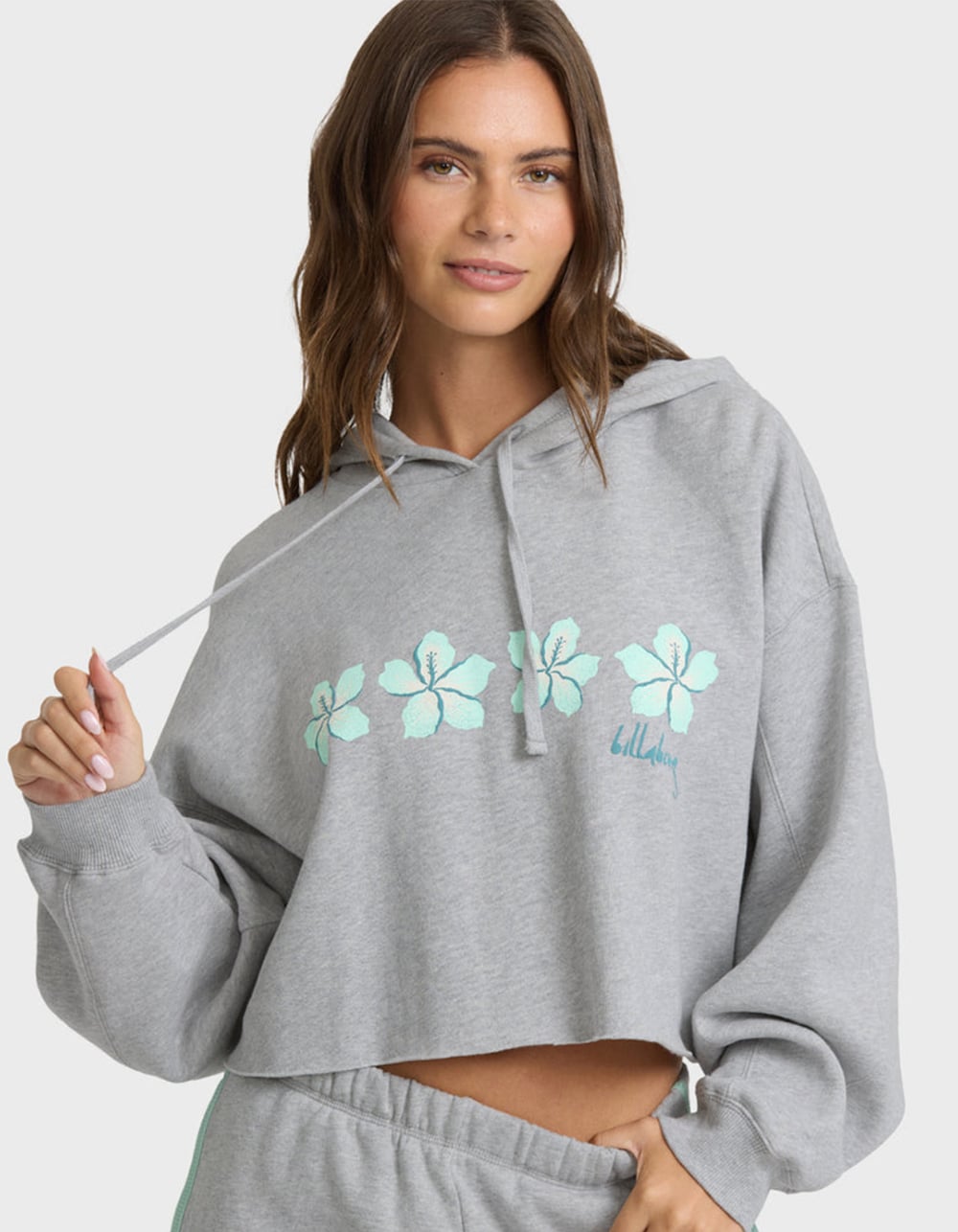 BILLABONG Palmer Womens Crop Hoodie - HEATHER GRAY