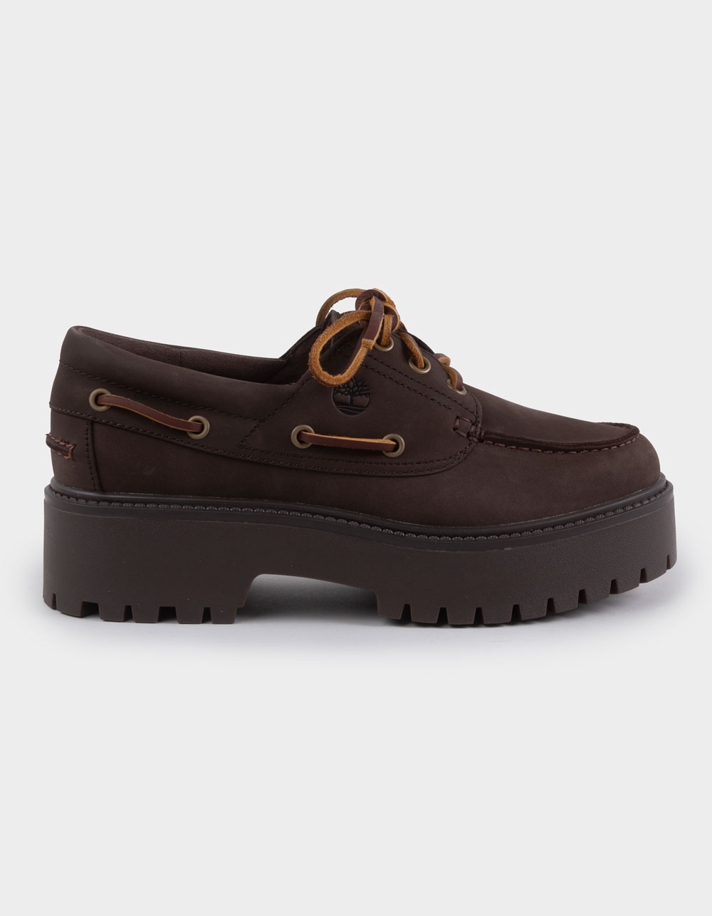 TIMBERLAND Stone Street Womens Platform Boat Shoes - DARK BROWN
