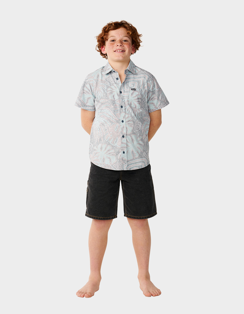 RIP CURL Barrel Killa Boys Short Sleeve Shirt - PINE