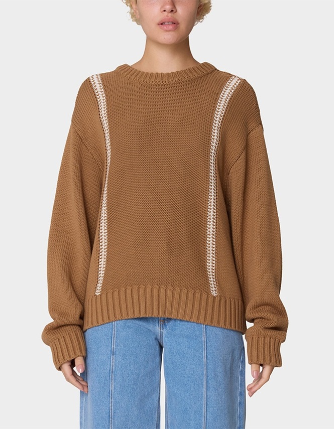 OBEY Mend Stitch Womens Sweater - LIGHT BROWN