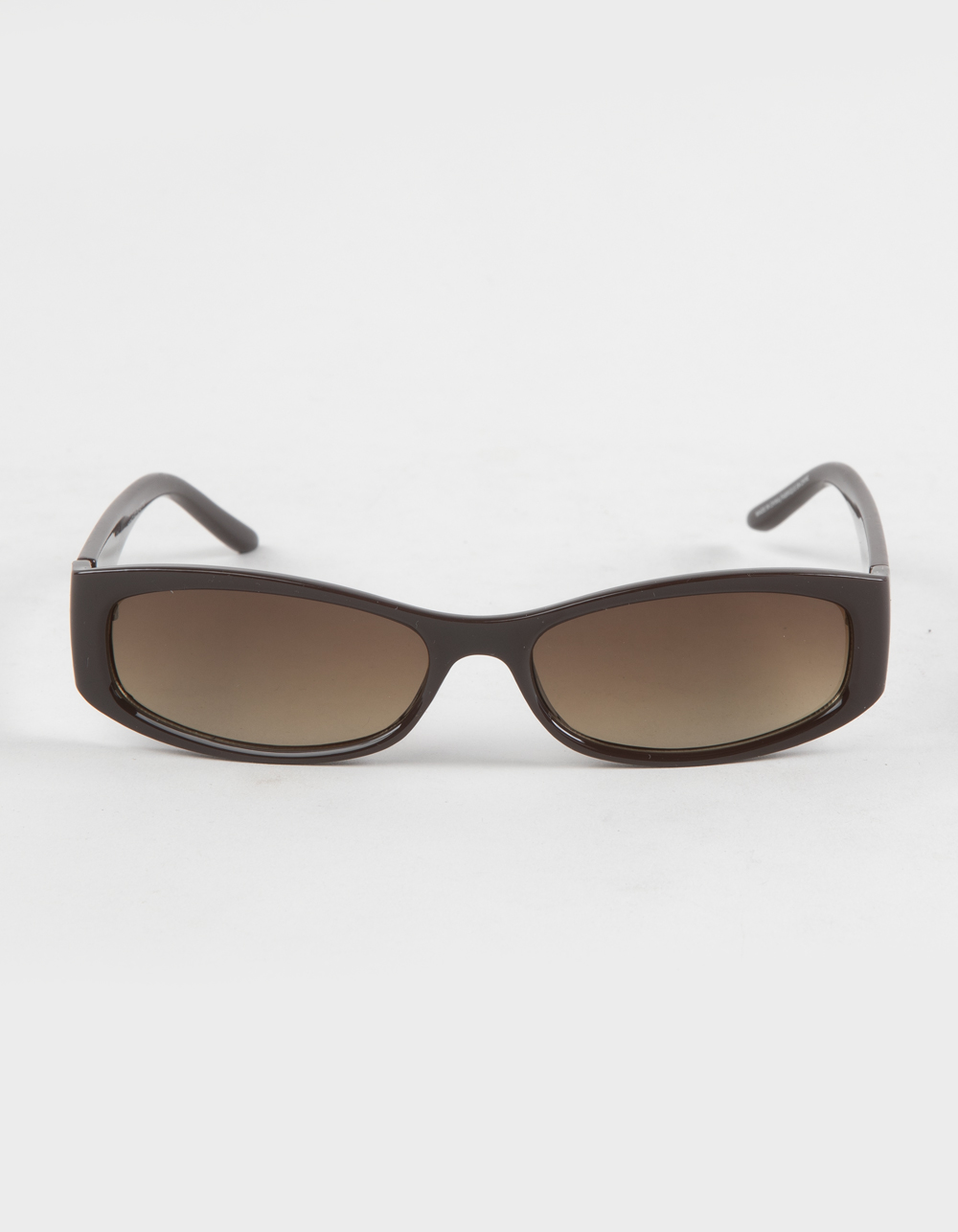 RSQ Rectangle Wrap Plastic Sunglasses - BROWN