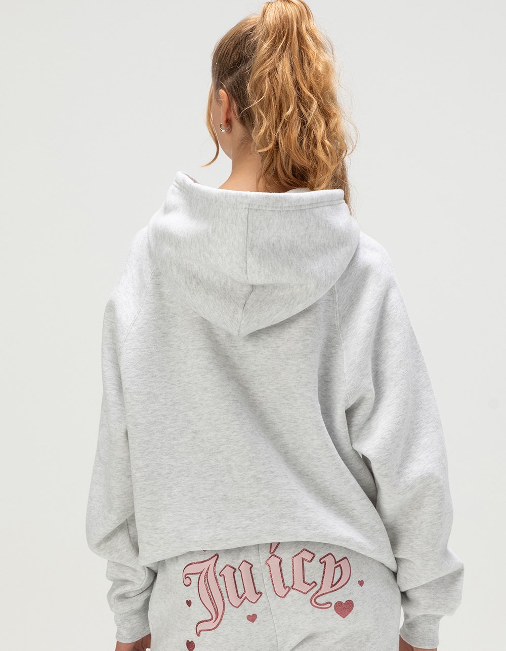 JUICY COUTURE Womens Oversized Hoodie - HEATHER GRAY