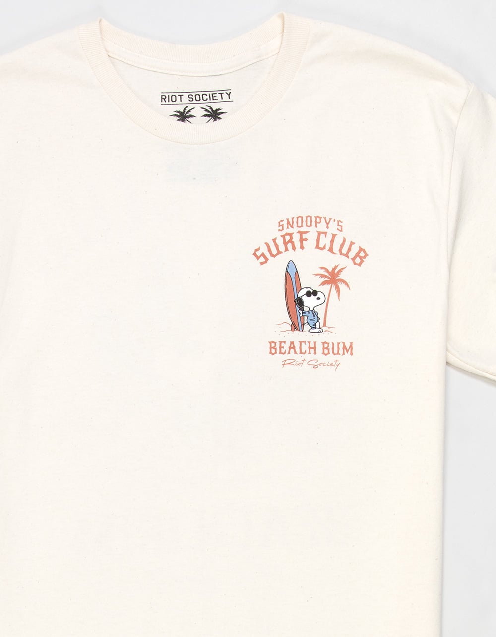 RIOT SOCIETY x Peanuts Surf Club Mens Tee - CREAM