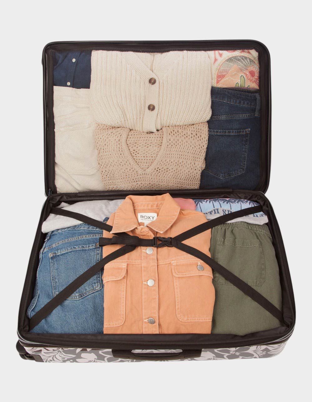 ROXY Up And Away Hard Side Spinner Luggage - NAVY/WHITE