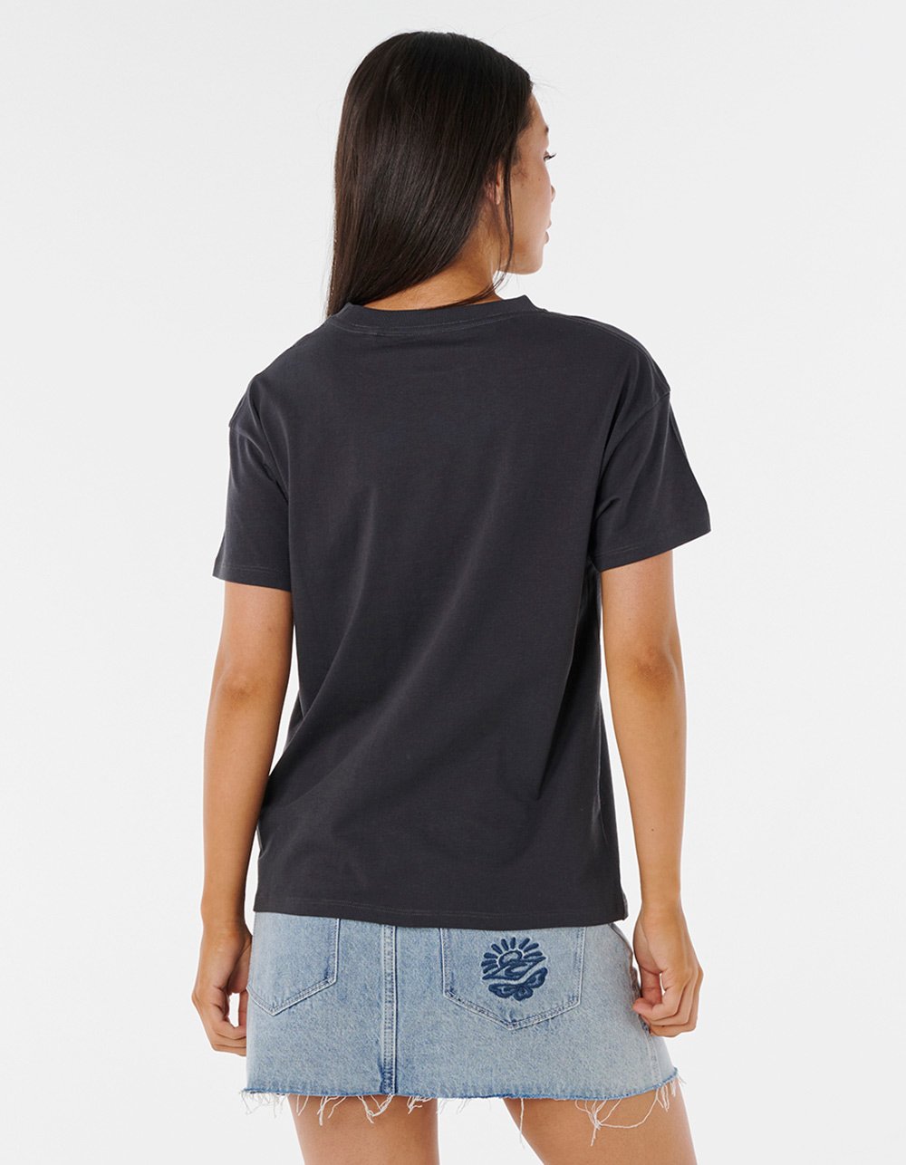 RIP CURL Pacific Rider Womens Relaxed Tee - WASHED BLACK