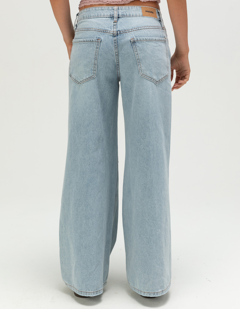 RSQ Womens Low Rise Baggy Jeans - LIGHT WASH