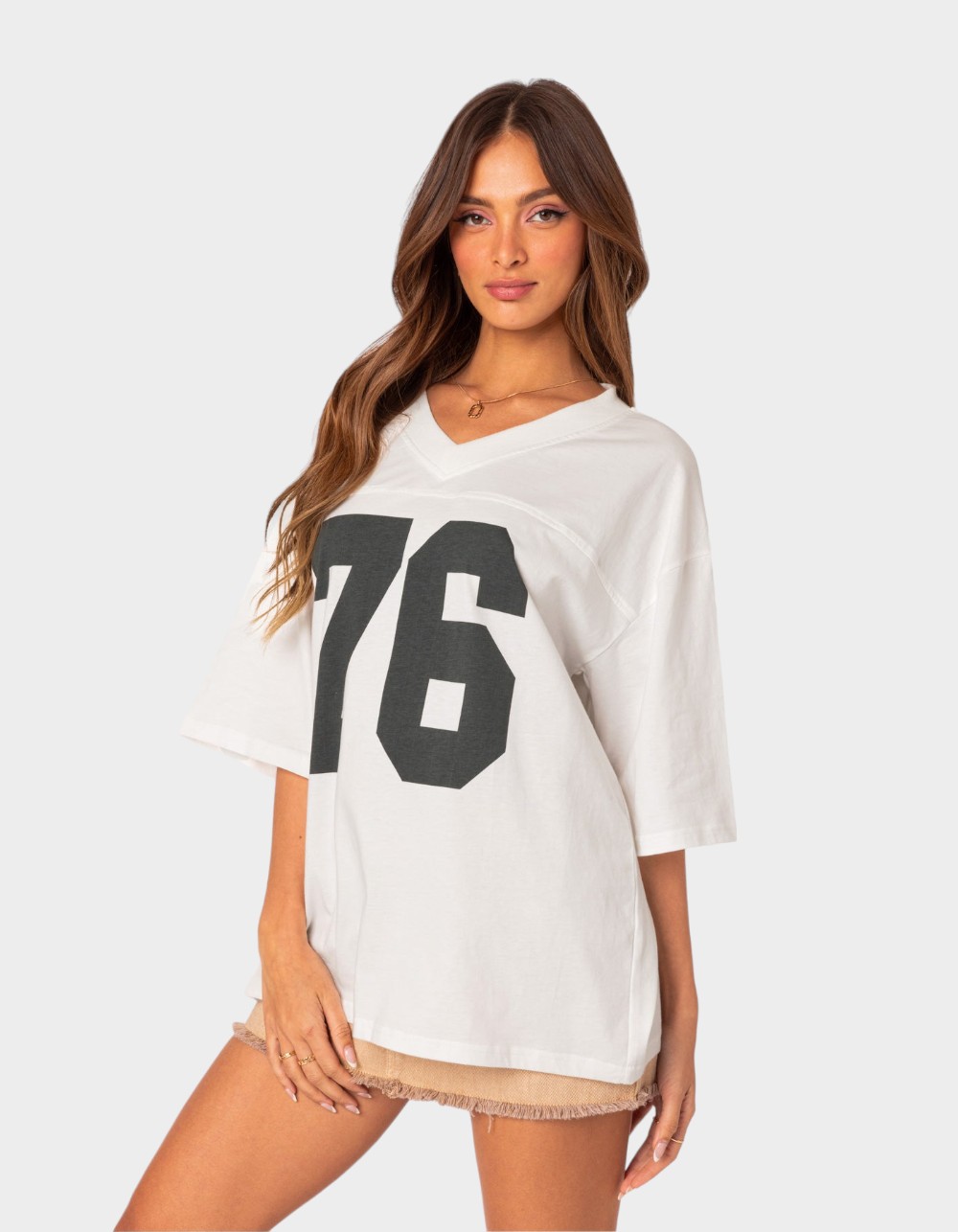 EDIKTED 76 Oversized Tee - WHITE