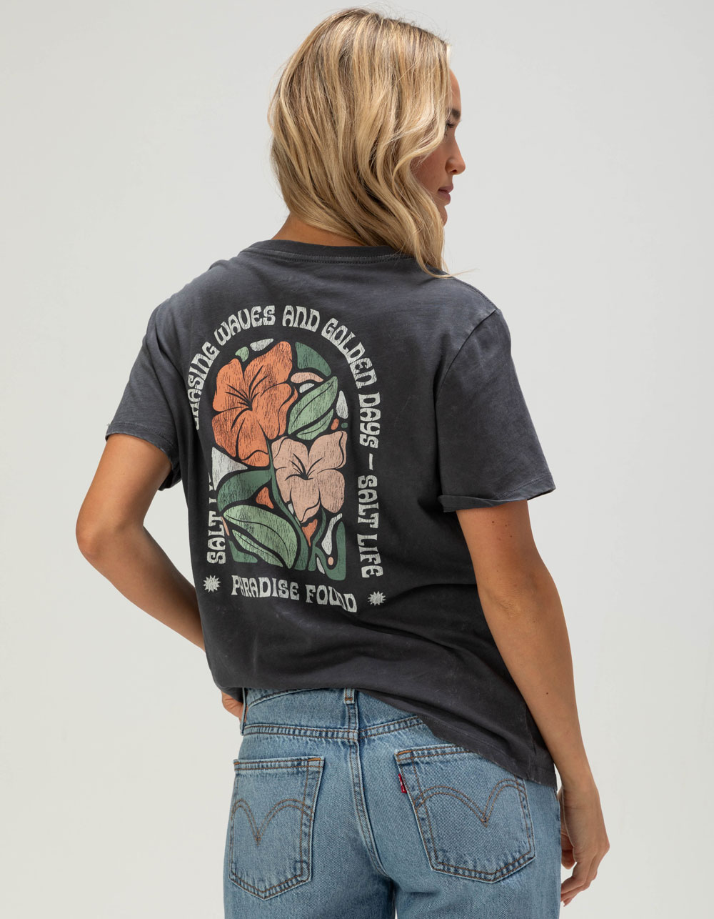 SALT LIFE Stain Glass Womens Tee - BLACK