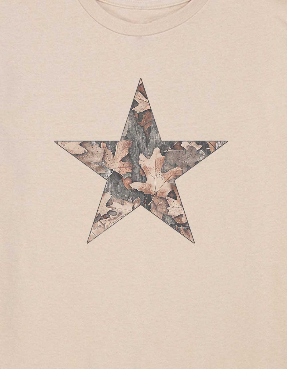 STAR Woodland Distressed Unisex Kids Tee - SAND