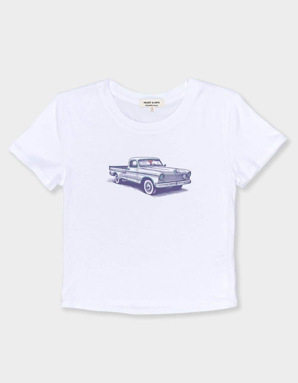 Car Vintage Womens Baby Tee - WHITE