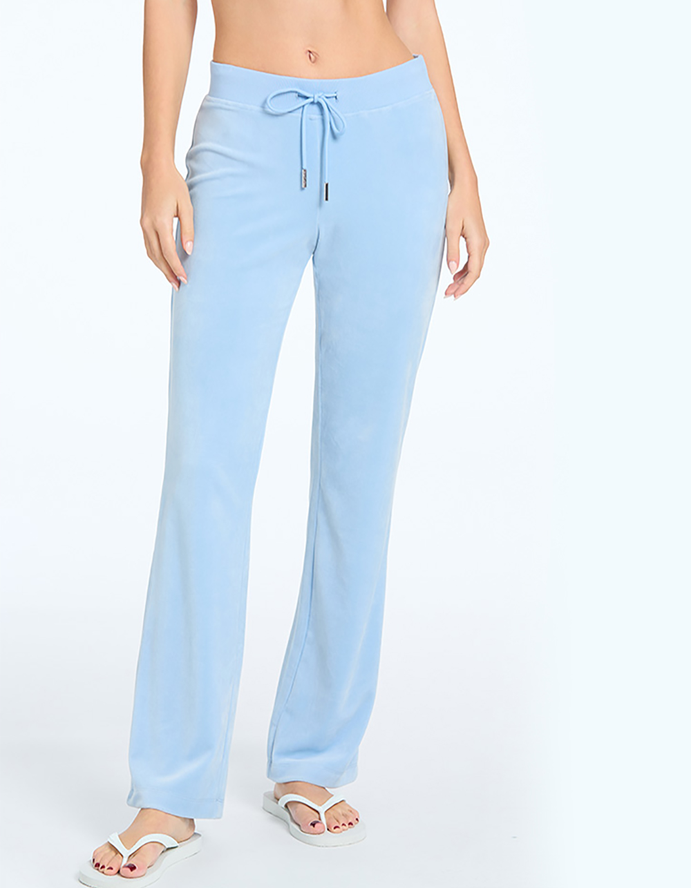 JUICY COUTURE OG Big Bling Womens Velour Track Pants LIGHT BLUE Tillys