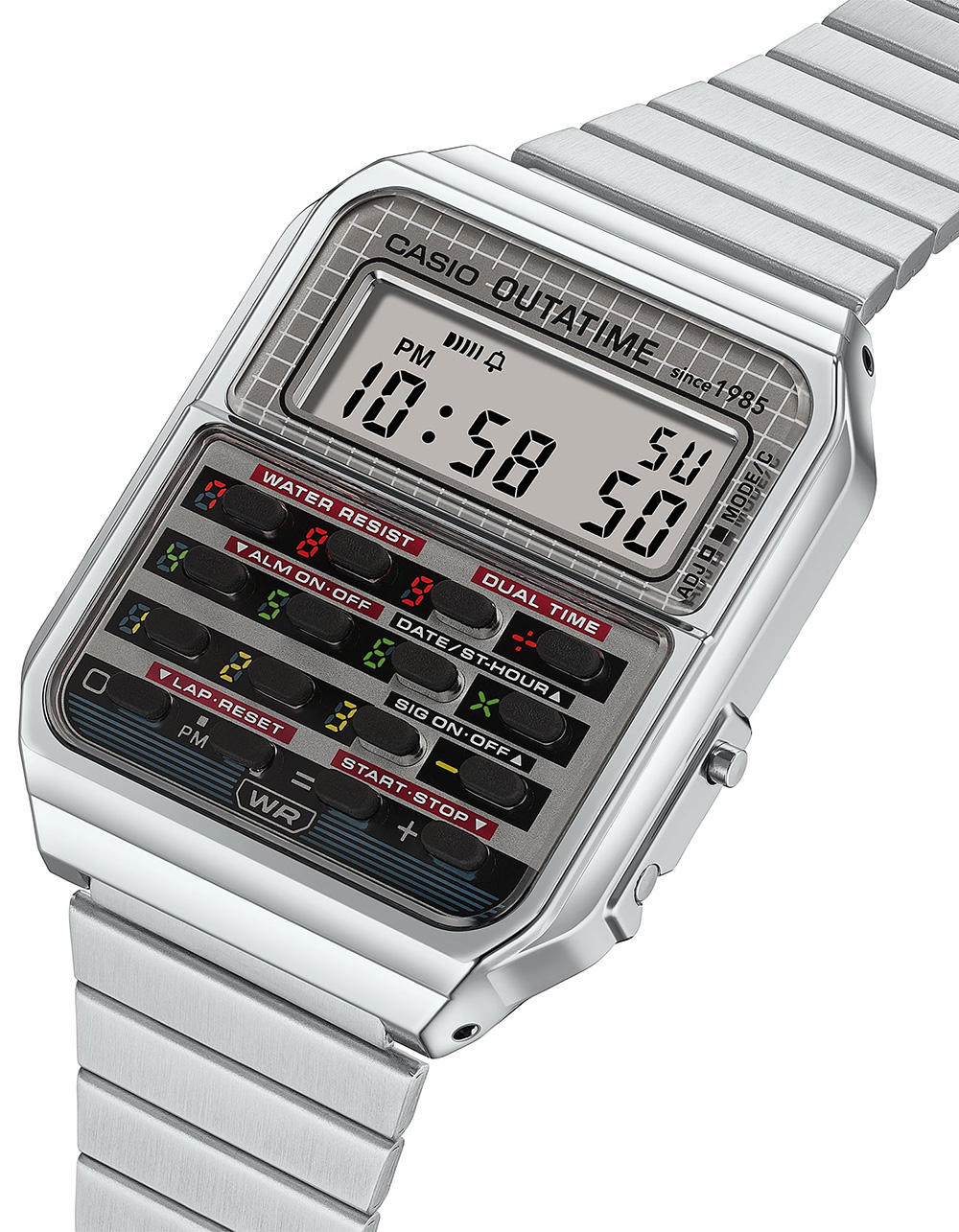 CASIO x Back To The Future CA500WEBF-1A Watch - SILVER - ONE SIZE