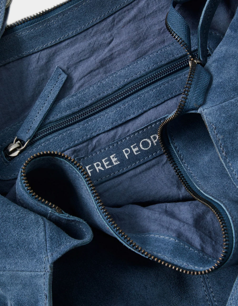 FREE PEOPLE Roma Suede Tote Bag - SLATE BLUE