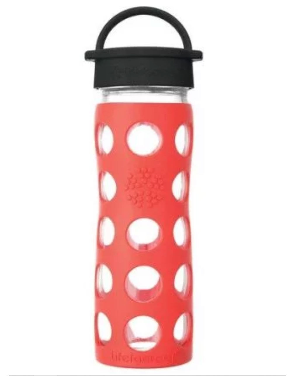 LIFEFACTORY 16oz Poppy Glass Water Bottle image number 0