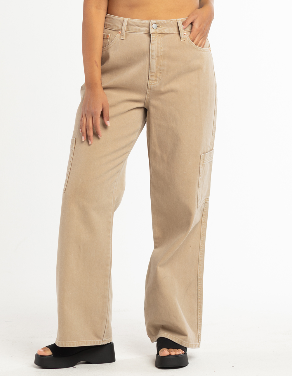 FULL TILT Womens Utility Carpenter Pants KHAKI Tillys