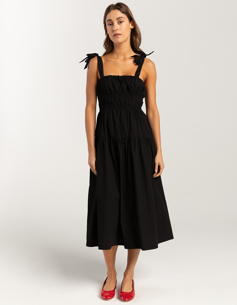 WEST OF MELROSE Tiered Womens Midi Dress
