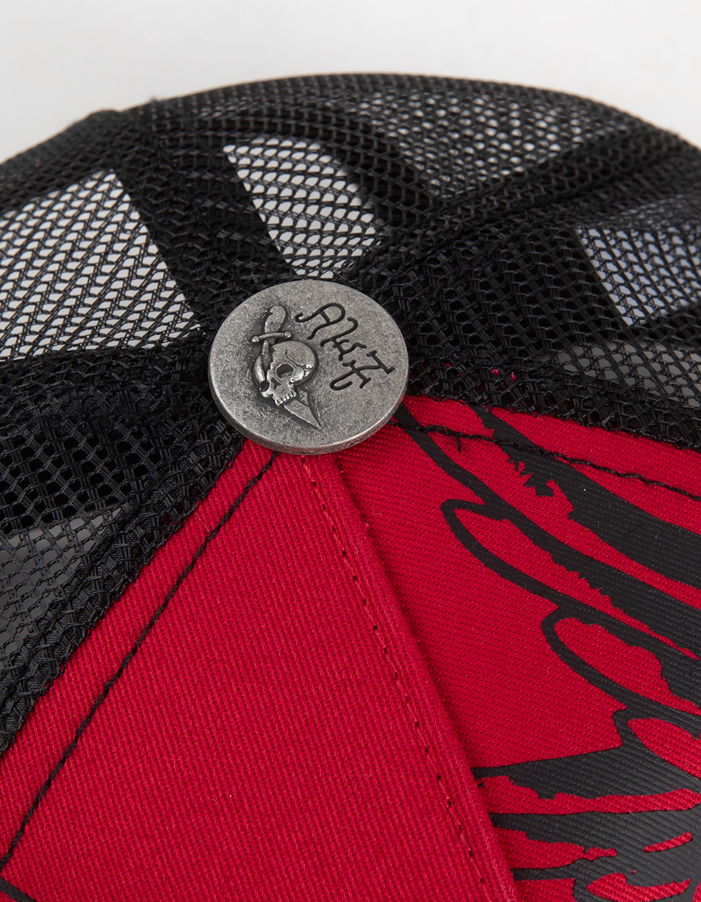 ED HARDY x MGK Cards Rhinestone Trucker Hat - RED COMBO