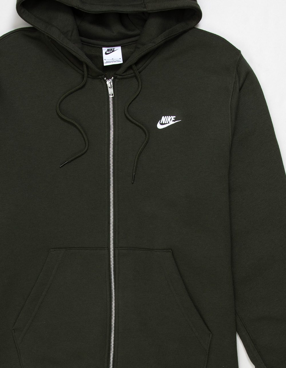 NIKE Club Mens Zip-Up Hoodie - GREEN