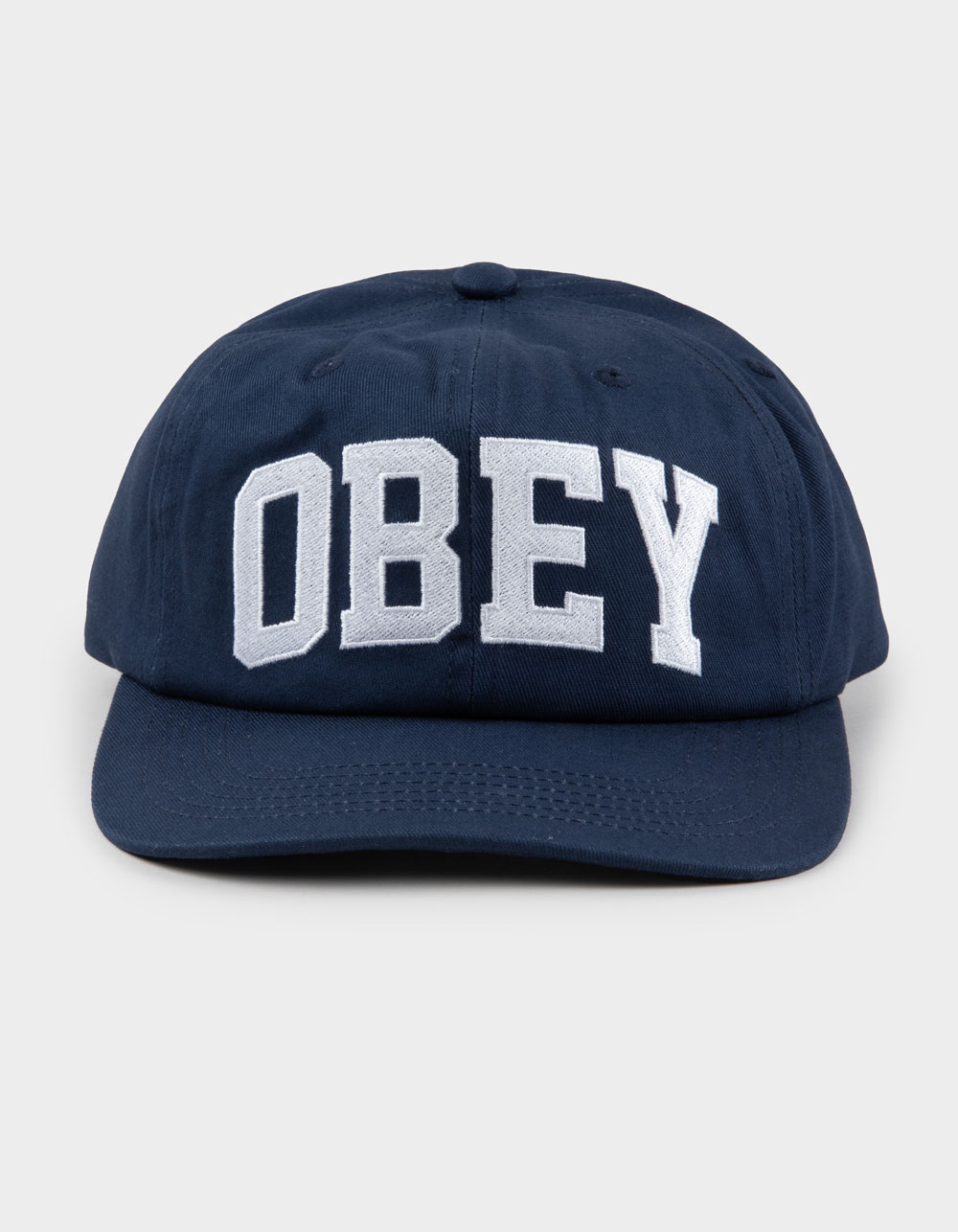 OBEY Collegiate 6 Panel Strapback Hat - NAVY