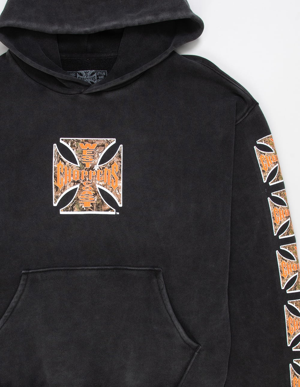 WEST COAST CHOPPERS Camo Fill Mens Hoodie - WASHED BLACK