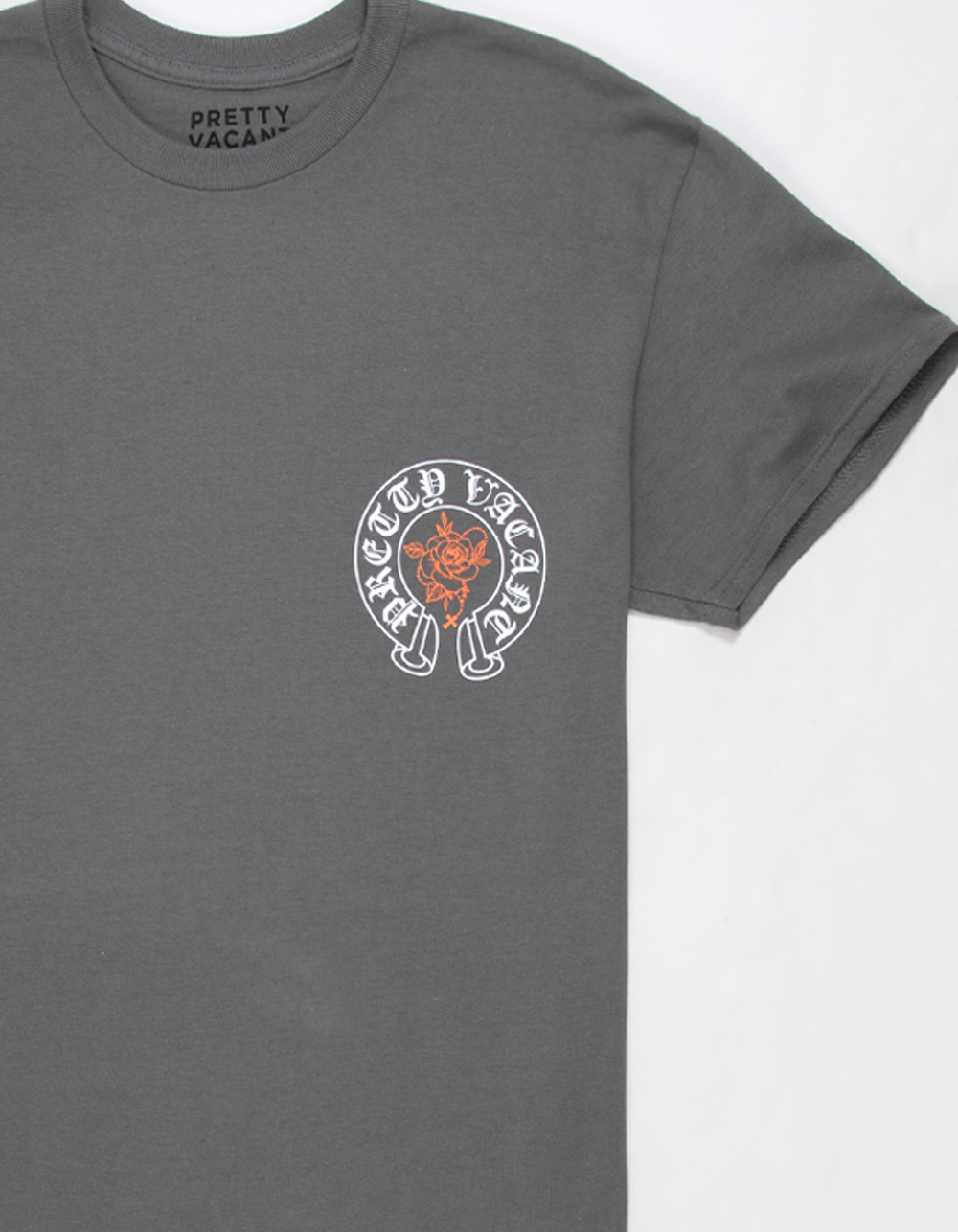 PRETTY VACANT LA Roses Mens Tee - CHARCOAL