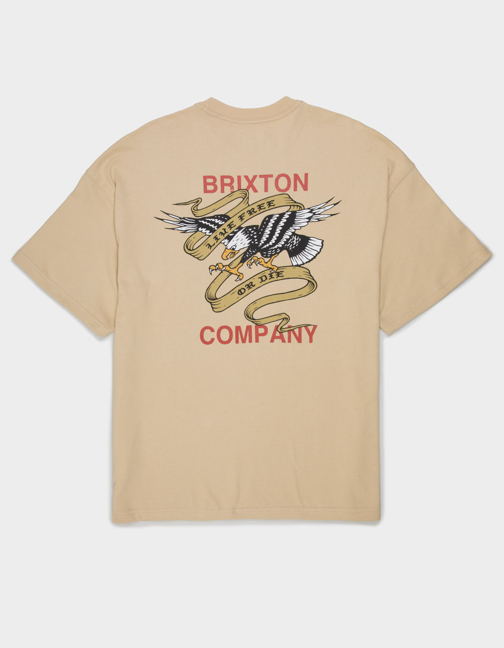 BRIXTON Live Free Mens Heavyweight Tee - CREAM