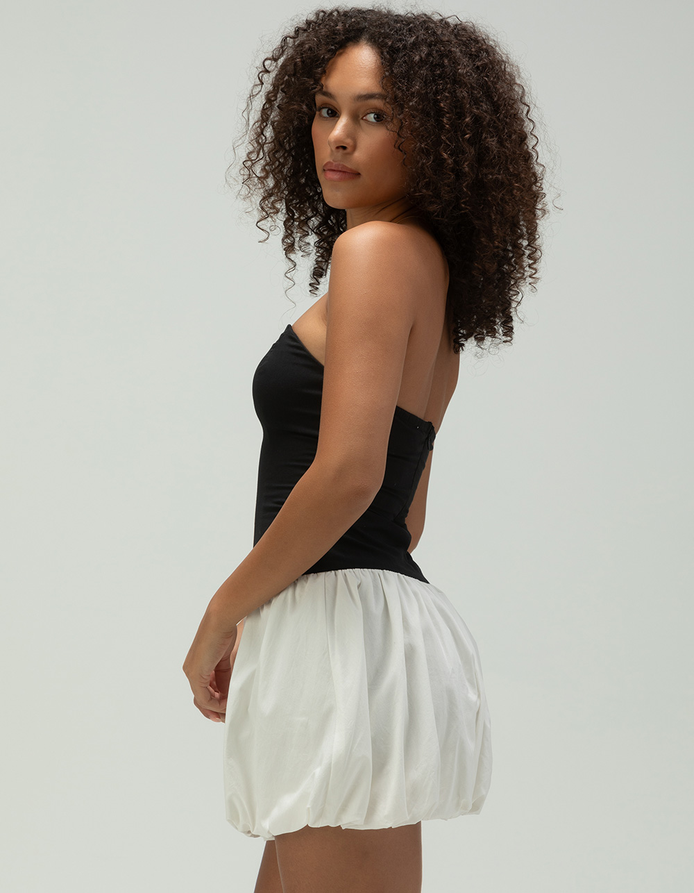 WEST OF MELROSE Two Tone Bubble Dress - BLK/WHT