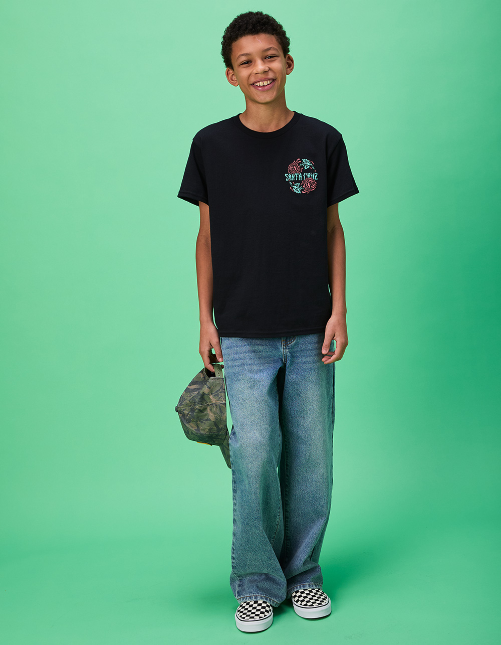 SANTA CRUZ Rose Crew Two Boys Tee - BLACK