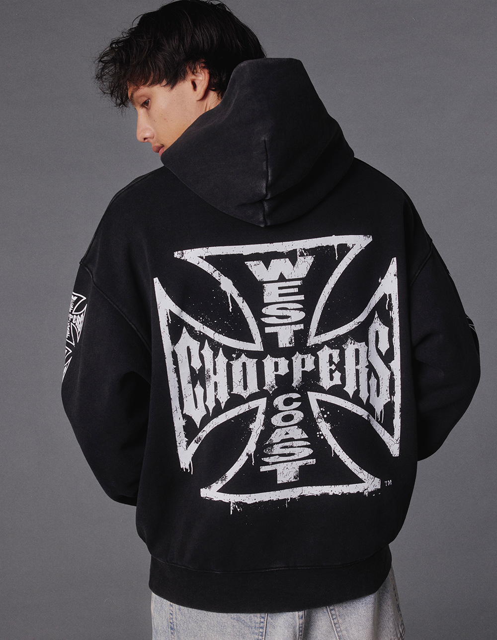 WEST COAST CHOPPERS Core Logo Mens Hoodie - WASHED BLACK